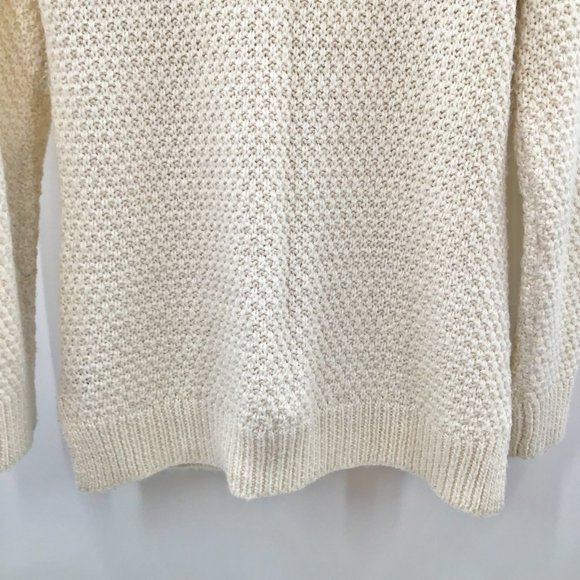 Womens L. Ralph Lauren Chunky Cable Knit Sweater M Ivory Alpaca Wool Preppy L/S - Picture 7 of 11